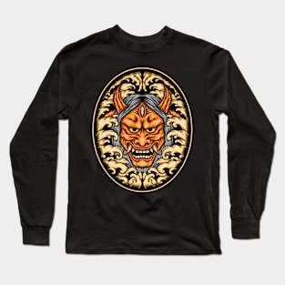 Oni mask illustration Long Sleeve T-Shirt